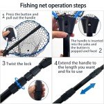 SEASPRO Telescoping Aluminum Alloy Fishing Net - Adjustable Length and Rubber net (Blue)