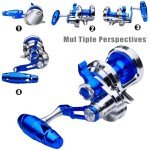 Fishing Jigging Reel Conventional Reels - Lever Drag Saltwater Heavy Duty Deep Ocean Big Game Offshore Round Aluminum Trolling Reel - Saltwater Jigging Fishing Reels JN10R