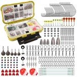 TRUSCEND Widely Used Fishing Tackle & Accessories Kit Worth Ever Penny, Fishing Tackle Box with Tackle Included, Fishing Sinker Weight Hook Swivels Snap Leader Lure, Economic/Giftable Fishing Gear Set