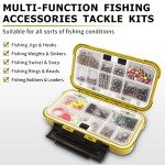TRUSCEND Widely Used Fishing Tackle & Accessories Kit Worth Ever Penny, Fishing Tackle Box with Tackle Included, Fishing Sinker Weight Hook Swivels Snap Leader Lure, Economic/Giftable Fishing Gear Set