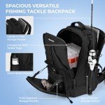 KastKing Karryall Fishing Backpack with Rod Holder, Medium Fishing Tackle Daily Backpack, Large Storage Water-resistant Fishing Bag Store Gear and Equipment