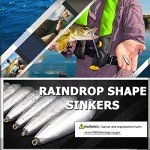 AMYSPORTS Drop Shot Fishing Weights Kit Lead Freshwater Fishing Sinkers Bass Casting Removable Fishing Weights Saltwater Streamlined 8pcs 1.8oz