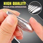 AMYSPORTS Drop Shot Fishing Weights Kit Lead Freshwater Fishing Sinkers Bass Casting Removable Fishing Weights Saltwater Streamlined 8pcs 1.8oz