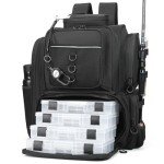 WANOON Fishing Backpack with Rod Holders, 4 Tackle Box and Waterproof Fishing Tackle Backpack