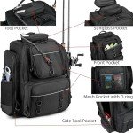 WANOON Fishing Backpack with Rod Holders, 4 Tackle Box and Waterproof Fishing Tackle Backpack