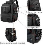 WANOON Fishing Backpack with Rod Holders, 4 Tackle Box and Waterproof Fishing Tackle Backpack