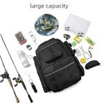 WANOON Fishing Backpack with Rod Holders, 4 Tackle Box and Waterproof Fishing Tackle Backpack