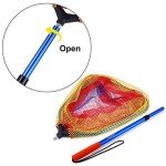 Kids Fishing Net, Telescoping Bait Net, Minnow Net, Butterfly Net - 11.4" Net Depth, Handle Extends to 30" for Easy Catch and Release (Blue-2pack)