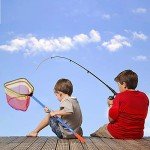 Kids Fishing Net, Telescoping Bait Net, Minnow Net, Butterfly Net - 11.4" Net Depth, Handle Extends to 30" for Easy Catch and Release (Blue-2pack)