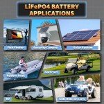 12V 15Ah Lithium Battery LiFePO4 Deep Cycle Battery, Up to 8000+ Cycles Rechargeable Batteries With Charger, 12 Volt Lithium Battery for Fish Finder, Power Wheels, Mobility Scooter, Lighting and More