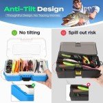 PLUSINNO Fishing Tackle Box with Tackle Included, 373PCS Fishing Lures Kit with Removable Tray, Fishing Gear with Pliers, Weights, Hooks, Accessories, Fishing Tackle Lure Kit Gifts for Men Bass Trout