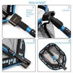 YVLEEN Floating Fishing Net - Folding Fishing Landing Net with Rubber Coating Mesh for Easy Fish Catch and Release, Fishing Net for Freshwater and Saltwater