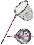 Beoccudo Fishing Net Large Fishing Net with Handle Landing Nets for Saltwater Telescopic Rubber Fishing Nets for Fish Aluminum Dip Net, Extends to 70-92in, Net Hoop 28x24in, 27.5in Deep Fish Net
