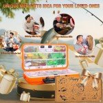 Fishing Lures Kit for Freshwater Tackle Box Kit for Bass Trout, Fathers Day Dad Gifts for Men Dad Husband Boys Beginner, Bait & Other Accessories Fishing Gear Gifts Ideas 105pcs Orange