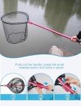 Beoccudo Fishing Net Large Fishing Net with Handle Landing Nets for Saltwater Telescopic Rubber Fishing Nets for Fish Aluminum Dip Net, Extends to 70-92in, Net Hoop 28x24in, 27.5in Deep Fish Net