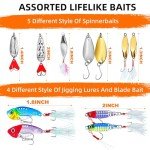 Fishing Lures Kit for Freshwater Tackle Box Kit for Bass Trout, Fathers Day Dad Gifts for Men Dad Husband Boys Beginner, Bait & Other Accessories Fishing Gear Gifts Ideas 105pcs Orange