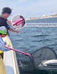Beoccudo Fishing Net Large Fishing Net with Handle Landing Nets for Saltwater Telescopic Rubber Fishing Nets for Fish Aluminum Dip Net, Extends to 70-92in, Net Hoop 28x24in, 27.5in Deep Fish Net