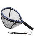 Facikono Fly Fishing Net Trout Net Kayak Fishing Net Freshwater Trout Fishing Landing Net Rubber Mesh for Catch and Release