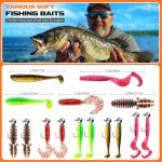 PLUSINNO Fishing Lures, 108PCS Tackle Box with Tackle Included Paddle Tail Swimbaits, Soft Worm Grubs, Crappie Jigs Heads, Fishing Gear Bait Lure Kit Gifts for Men Trout Bass Freshwater