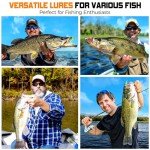 PLUSINNO Fishing Lures, 108PCS Tackle Box with Tackle Included Paddle Tail Swimbaits, Soft Worm Grubs, Crappie Jigs Heads, Fishing Gear Bait Lure Kit Gifts for Men Trout Bass Freshwater