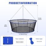 Foldable Fishing Net, Landing Fishing Pier Nets, Drop Net for Pulling Up Fish with Rope, Portable Bridge Fishing Net for Minnows, Crawfish, Shrimp