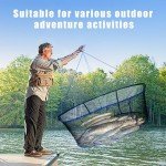 Foldable Fishing Net, Landing Fishing Pier Nets, Drop Net for Pulling Up Fish with Rope, Portable Bridge Fishing Net for Minnows, Crawfish, Shrimp