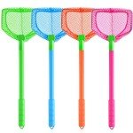 Coopay 4 Pieces Butterflies Fishing Net Catching Bug Floating Bait Beach Nets for Outdoor Playing (Rose Red, Orange, Blue, Green)