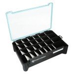 Evolution Fishing BallistiX HANGR 3.7D Tackle Tray - Waterproof, Angled Divider System, Anti-Corrosion, Single Latch, Clear Lid, Lure Box, Tackle Storage, Tackle Box Organizer