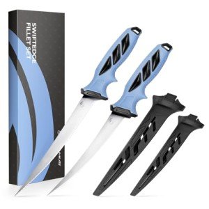 Calamus SwiftEdge Fillet Knife Set, Fishing Knife, G4116 German Stainless Steel, Ultra-Sharp & Flexible Blade, Rust & Corrosion-Resistant Blade, Non-Slip Handle, Fishing Gear, Fishing Gift For Men
