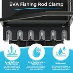 JIRTEMOT Fishing Rod Holder Organizer with Fabric Drawer & Hooks, Space-Saving Garage Storage for 12 Rods, Reels, Tackle Boxes, Portable Fishing Gear Cart for Easy Access & Mobility