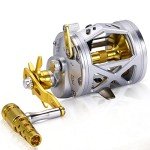 One Bass Fishing Reels Level Wind Trolling Reel Conventional Jigging Reel for Saltwater Big Game Fishing (Left Handed)