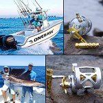 One Bass Fishing Reels Level Wind Trolling Reel Conventional Jigging Reel for Saltwater Big Game Fishing (Left Handed)