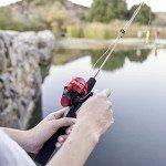 Zebco Dock Demon Spincast Reel and Fishing Rod Combo, 30-Inch 1-Piece Fiberglass Fishing Pole with EVA Handle, QuickSet Anti-Reverse Fishing Reel, Pre-Spooled with 6-Pound Zebco Line, Red, 20