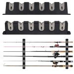 Windspeed 6-Rod Rack Wall Mounted Fishing Rod Rack For Boat, 2 Pcs Horizontal Fishing Rod Holder For Garage Door(Grey)