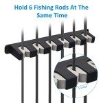 Windspeed 6-Rod Rack Wall Mounted Fishing Rod Rack For Boat, 2 Pcs Horizontal Fishing Rod Holder For Garage Door(Grey)