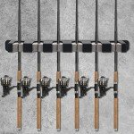 Windspeed 6-Rod Rack Wall Mounted Fishing Rod Rack For Boat, 2 Pcs Horizontal Fishing Rod Holder For Garage Door(Grey)