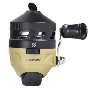 Sougayilang Kid Spincast Fishing Reel,Dial-Adjustable Drag Trouble-Free Push-Button Bait Casting Design Pre-Spooled with Fishing Line