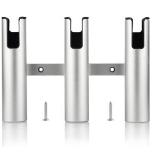 Marinebaby Fishing Boat Rod Holder Aluminum,3 Link Tube Aluminum Rod Rack, Suit Boats & Yacht