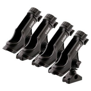 Scotty Quad Powerlock Rod Holder with 241 Side/Deck Mount, Black
