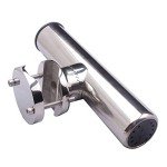 Boat Fishing Rod Holder, 316 Stainless Steel Rail Mount Fishing Rod Holder for Boat 1-1/4" to 2" Rail Stopper Cap at Bottom