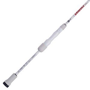 Abu Garcia 6’6” Veritas Spinning Fishing Rod, 1-Piece Rod, 6-12lb line Rating, Medium Rod Power, Fast Action, 1/8-1/2 oz. Lure Rating, White