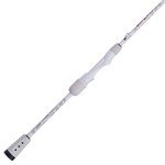 Abu Garcia 6’6” Veritas Spinning Fishing Rod, 1-Piece Rod, 6-12lb line Rating, Medium Rod Power, Fast Action, 1/8-1/2 oz. Lure Rating, White