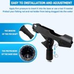 LBW Boat Fishing Rod Holder with Track Mount Universal T-Shaped Screw Mounted on Rail for Fishing Boat, Canoe, Kayak Rod Holder No Rail 2 Pack