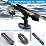 LBW Boat Fishing Rod Holder with Track Mount Universal T-Shaped Screw Mounted on Rail for Fishing Boat, Canoe, Kayak Rod Holder No Rail 2 Pack