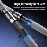 Raptor Saltwater Fishing Rod 6 Foot Spinning Casting 2 Pieces Offshore Boat Pole 27T High Carbon Fiber Baitcaster Lightweight Stainless Steel Guides Bass Trout Catfish Boat Fishing Rod(Spinning)