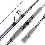 Raptor Saltwater Fishing Rod 6 Foot Spinning Casting 2 Pieces Offshore Boat Pole 27T High Carbon Fiber Baitcaster Lightweight Stainless Steel Guides Bass Trout Catfish Boat Fishing Rod(Spinning)