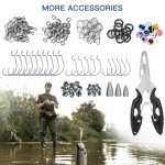 WITOROR Fishing Lures, 144Pcs Fishing Tackle Box Included Crankbaits, Spoon, Hooks, Jigs, Weights and More Fishing Gear Lures Kit Set, Fishing Bait Lure Gear Kit Fishing Gifts for Men Bass Freshwater