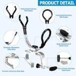 LBW Boat Fishing Rod Holder Dock Fishing Pole Holder 360 Degree Adjustable Dual-use Clamp on Rod Holder for Boat Aluminum Alloy Fishing Tackle Tool 2 Pack