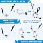 LBW Boat Fishing Rod Holder Dock Fishing Pole Holder 360 Degree Adjustable Dual-use Clamp on Rod Holder for Boat Aluminum Alloy Fishing Tackle Tool 2 Pack