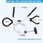 LBW Boat Fishing Rod Holder Dock Fishing Pole Holder 360 Degree Adjustable Dual-use Clamp on Rod Holder for Boat Aluminum Alloy Fishing Tackle Tool 2 Pack